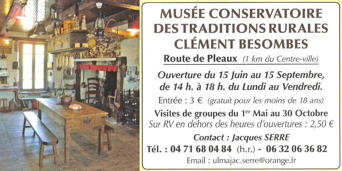 Muse Conservatoire des Traditions Rurales Clment Besombes - Mauriac - Cantal - Auvergne