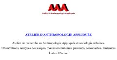 Anthropologie Appliquee - Atelier Gabriel Preiss - AAA