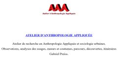 Anthropologie Appliquee - Atelier Gabriel Preiss - AAA